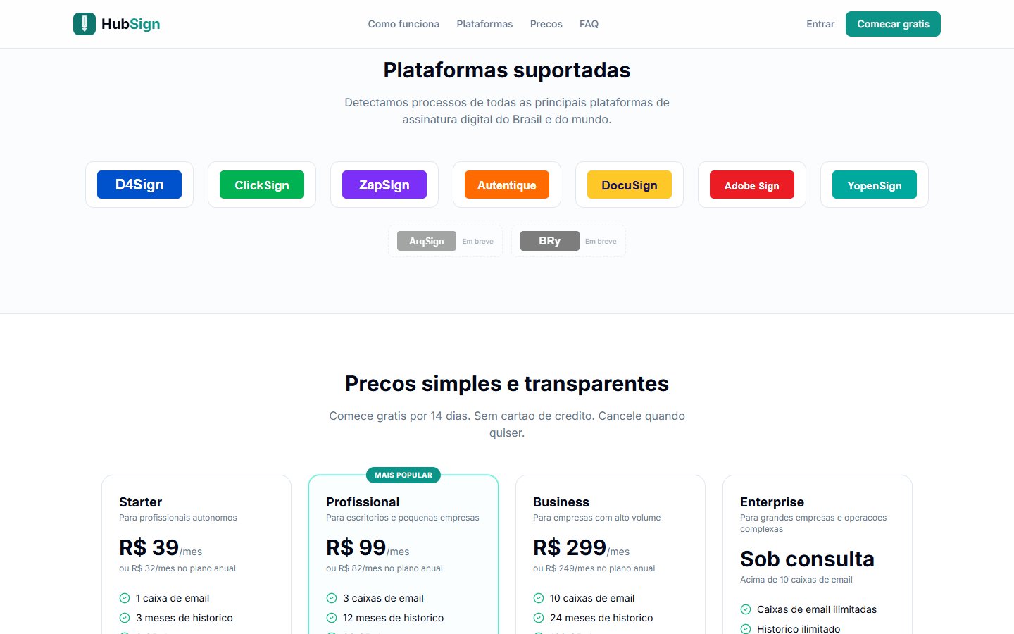 HubSign Plataformas